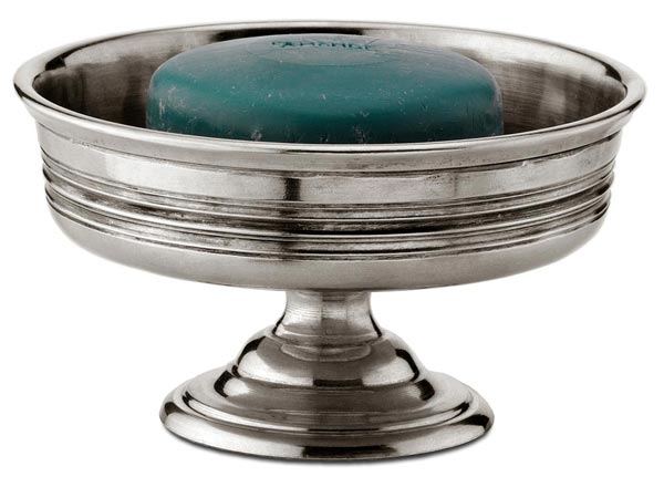 Soap dish, grey, Pewter, cm 12 x h 7