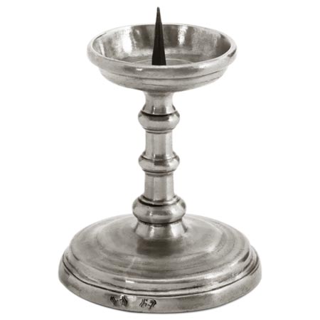 Iron spike candlestick, grey, Pewter, cm h 14