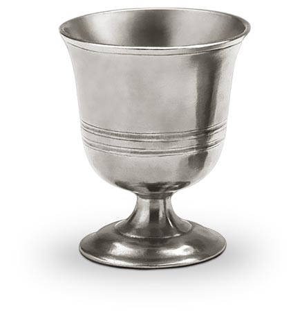 Bicchiere a calice, grigio, Metallo (Peltro), cm h 11
