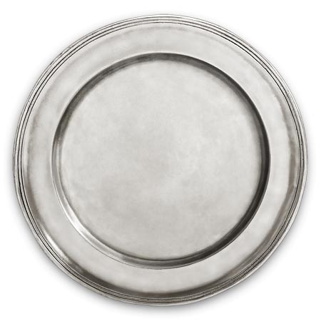 Piatto liscio, grigio, Metallo (Peltro), cm Ø 31,5