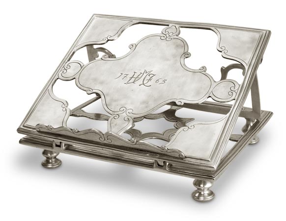 Leggio, grigio, Metallo (Peltro), cm 29 x 25