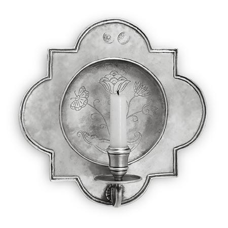 Quatrefoil wall sconce, grey, Pewter, cm 24 x 24