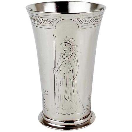 Bicchiere, grigio, Metallo (Peltro), cm h 14,5 x cl 35