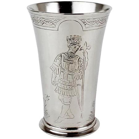 Vaso, gris, Estaño, cm h 14,5 x cl 35