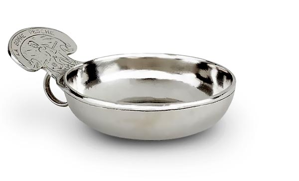 Bowl / Wine taster, grey, Pewter, cm Ø 10