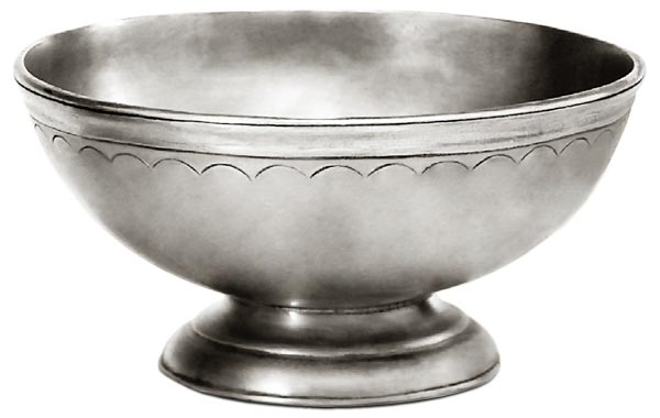 Footed bowl, grey, Pewter, cm Ø 14