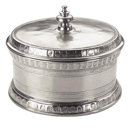 Boîte à couvercle rond, gris, étain, cm &Oslash; 16 x h 12