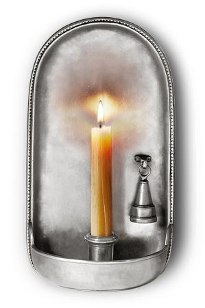 Wall sconce with snuffer, grey, Pewter, cm 15 x h 27