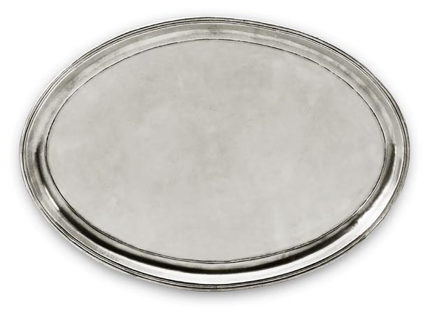 Oval tray, grey, Pewter, cm 41 x 29