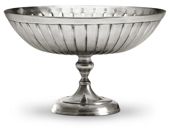 Footed bowl, grey, Pewter, cm Ø 30 x h 18