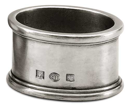 Oval napkin ring, grey, Pewter, cm 5.5 x 4.5