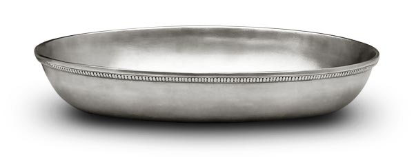 Bacinella ovale, grigio, Metallo (Peltro), cm 18 x 12