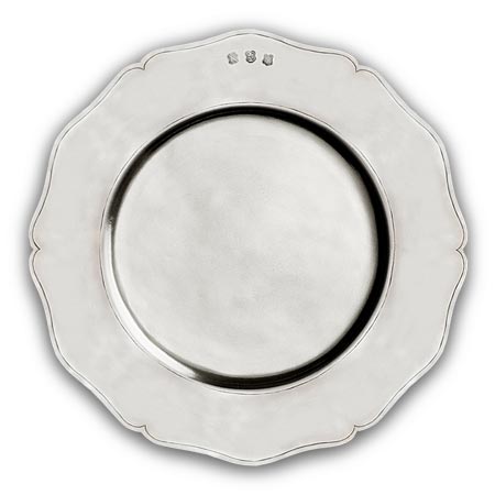 Assiette - baroque, gris, étain, cm Ø 32