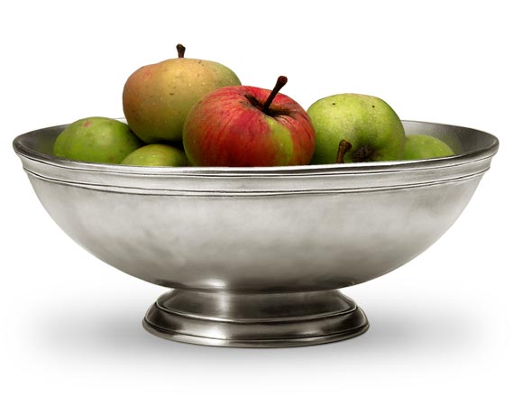 Footed bowl, grey, Pewter, cm Ø28.5