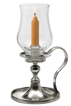 Bugia da giardino, grigio, Metallo (Peltro) e Vetro, cm h 26,5