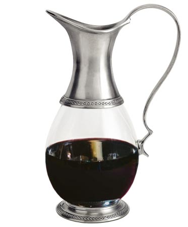 Carafe, gris, étain et Cristal sans plomb, cm h 25