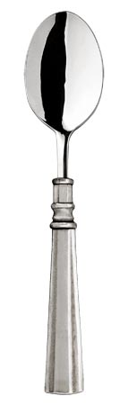 Dessertlöffel, Grau, Zinn und Rostfreier Stahl, cm 17,5