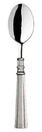 Cucchiaio dessert, grigio, Metallo (Peltro) e Acciaio inox, cm 17,5