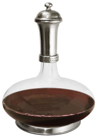 Decanter, grey, Pewter and lead-free Crystal glass, cm h 24  lt. 1,4