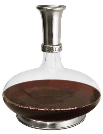 Weindekanter, Grau, Zinn und Bleifreies Kristallglas, cm h 24  lt. 1,4