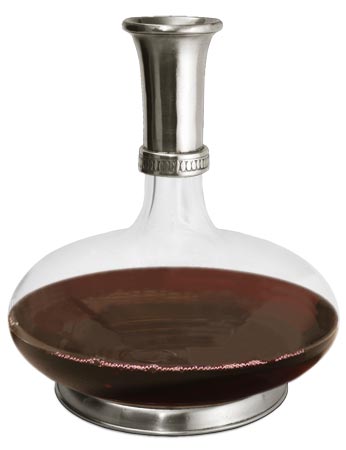 Decanter, grey, Pewter and lead-free Crystal glass, cm h 24  lt. 1,4