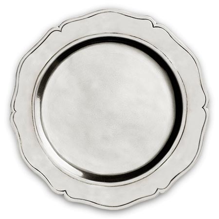 Assiette à pain - baroque, gris, étain, cm 17 int. 11,5