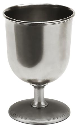 Bicchiere a calice, grigio, Metallo (Peltro), cm h 14.5 cl 53