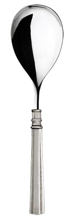 Wide serving spoon, grey, Pewter and Stainless steel, cm 28,5