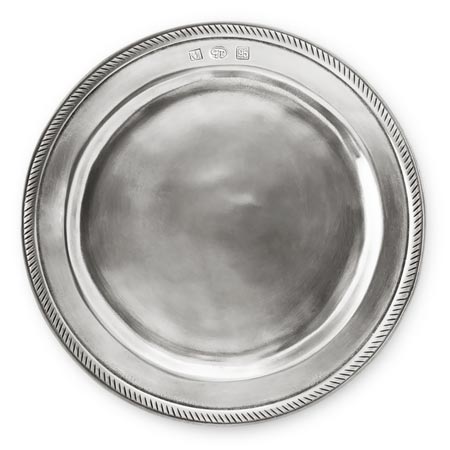 Piatto per pane, grigio, Metallo (Peltro), cm 17