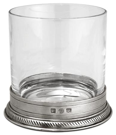 Ποτήρι του ουίσκι κρυστάλλινο, Γκρι, κασσίτερος και κρύσταλλο, cm h 10 cl. 42