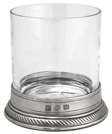 Whiskyglass, grå, Tinn og blyfri krystall glass, cm h 9 cl 24