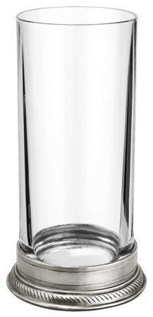 Bicchiere bibita, grigio, Metallo (Peltro) e cristallo senza piombo, cm h 16,2 cl. 33