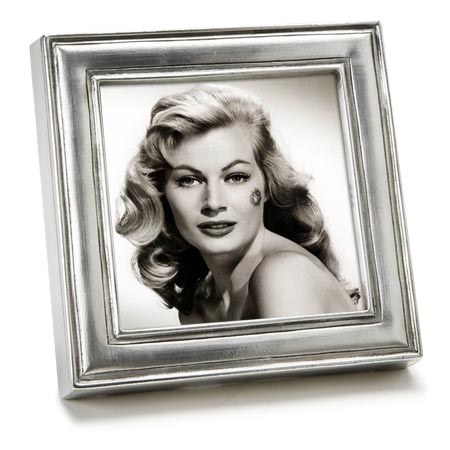 Square photoframe, grey, Pewter and Glass, cm 12 x 12 - photo format 9 x 9