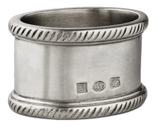 Oval napkin ring, grey, Pewter, cm 5.5 x 4.5