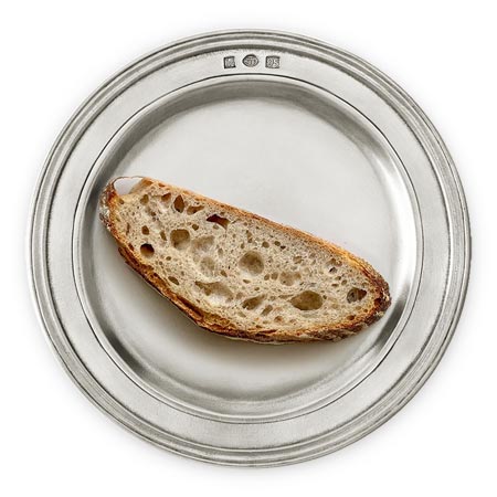 Piatto per pane, grigio, Metallo (Peltro), cm 17