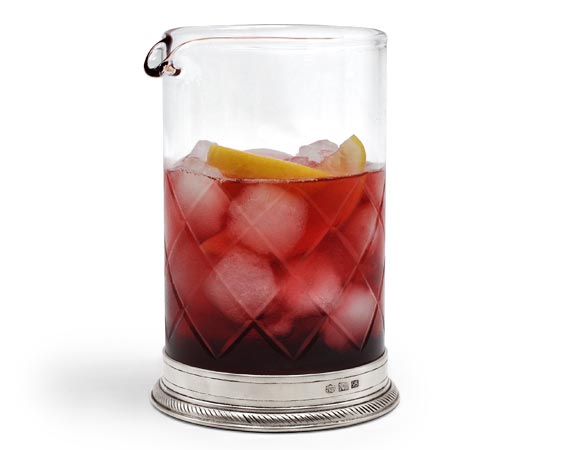 Bicchiere cocktail - mixing glass, grigio, Metallo (Peltro) e cristallo senza piombo, cm Ø 9 x h 15,5 cl 70