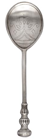 Cucchiaio, grigio, Metallo (Peltro), cm 18