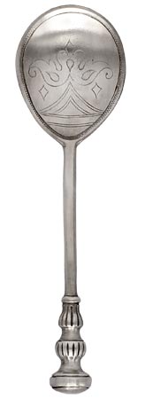 Pewter spoon, grey, Pewter, cm 18