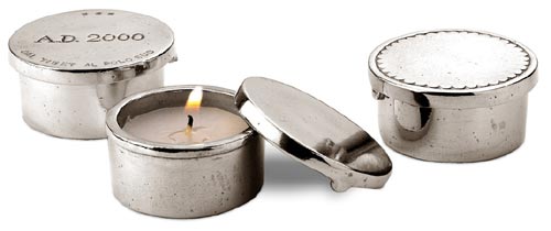 ティーキャンドルホルダー・蓋付き, グレー, ピューター, cm Ø 5 by