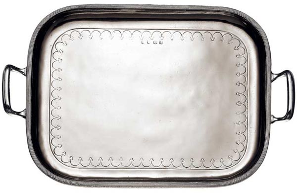 Tray, grey, Pewter, cm 36 x 28,5