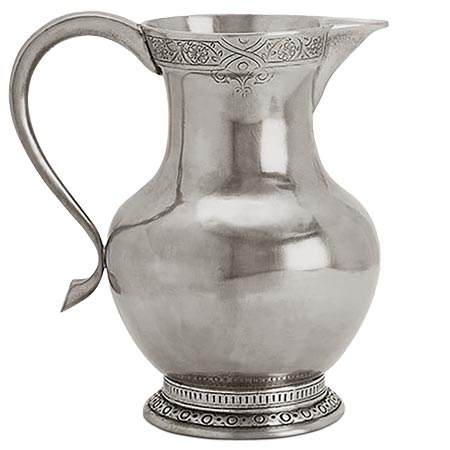 Engraved pitcher, grey, Pewter, cm h 21 x lt 1,6