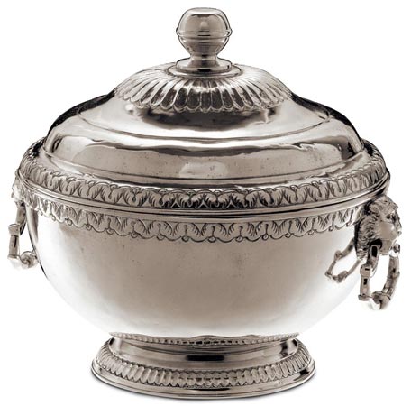 Tureen, gri, Cositor, cm 30 x h 29 x lt 6,1