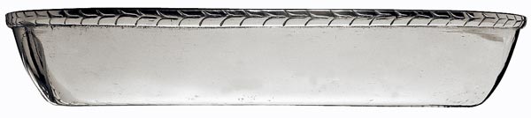 Bacinella ovale, grigio, Metallo (Peltro), cm 16x11,5xh3