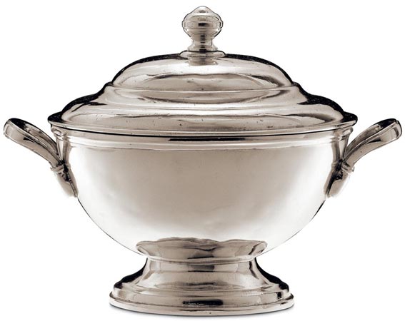 Tureen, gri, Cositor, cm 17 x h 17 x lt 1