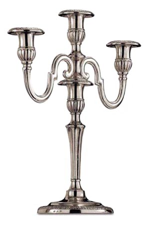 Three-flames candelabrastick, grey, Pewter, cm h 35,5