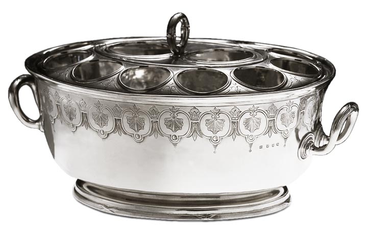 Double champagne bucket, grey, Pewter, cm 47 x 38