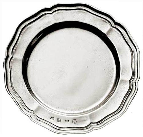 Georgian edge saucer, grey, Pewter, cm Ø 12