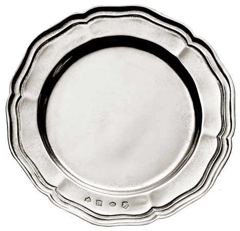 Georgian edge dish, grey, Pewter, cm Ø 14