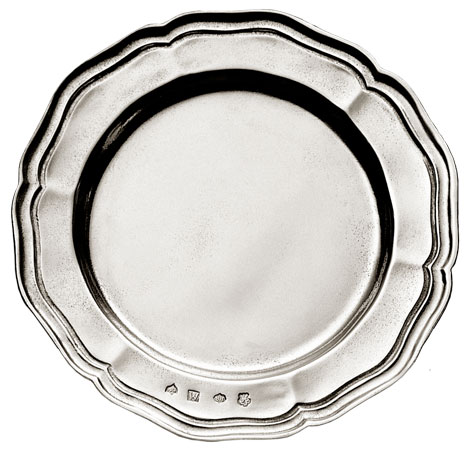 Assiette, gris, étain, cm Ø 14