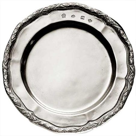 Georgian edge dish, grey, Pewter, cm Ø 14,5